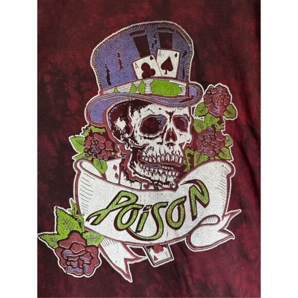 NEW POISON 2017 Tour Dragging The Cat Red Classic Rock Band TShirt sz XL Grunge - Picture 3 of 7